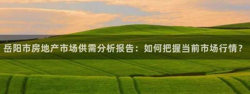 新宝5在哪里：岳阳市房地产市场供需分析报告：如何把握当前市场