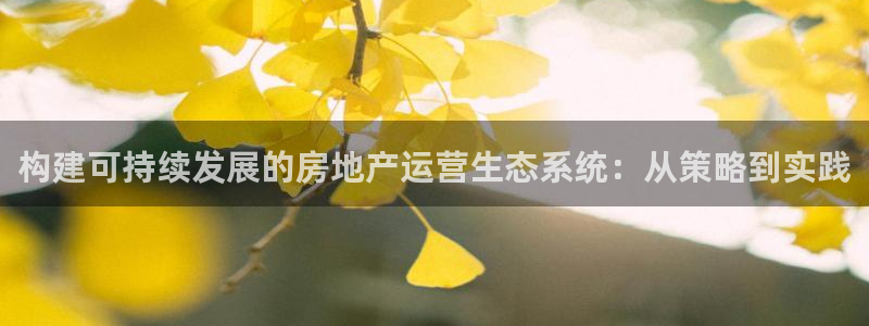 新宝5账号注册：构建可持续发展的房地产运营生态系统：从策略到